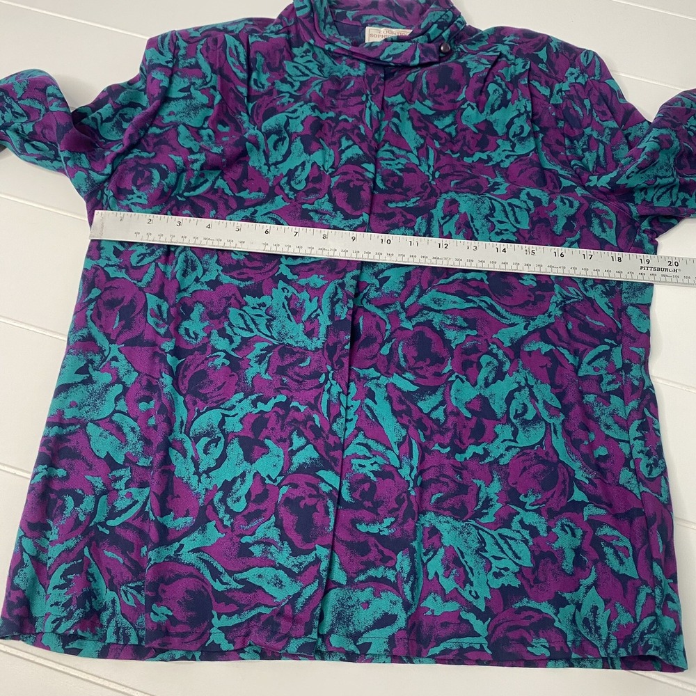 Country Sophisticates by Pendleton Blouse Button Up Abstract Floral size 10 - Picture 9 of 16